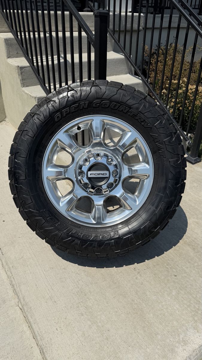 Ford F350 Rims and Tires 35/12.50R20 Toyo AT3 Load E Like New