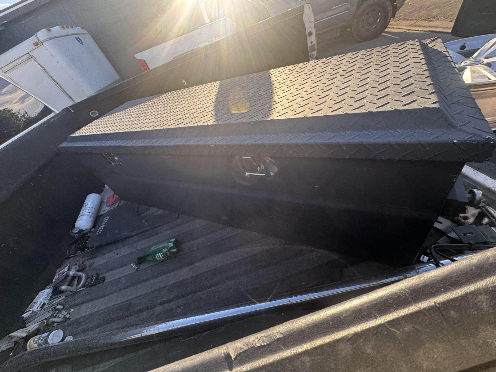 NISSAN TITAN TOOL BOX WITH KEYS AND BRACKETS 