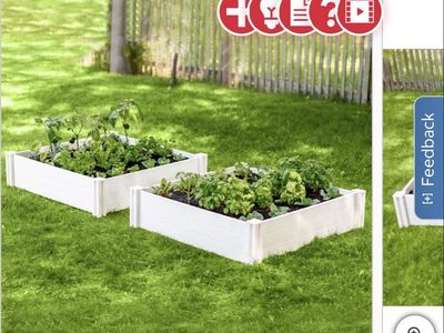 Vita White Vinyl Raised Garden Bed, 2-Pack