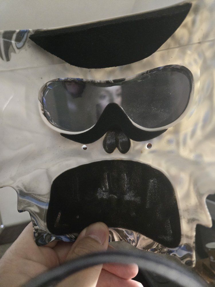 Skull Motorcycle Goggles Mask - Unique Gray/Blue/Black Design, All-Season, Full Face Protection
