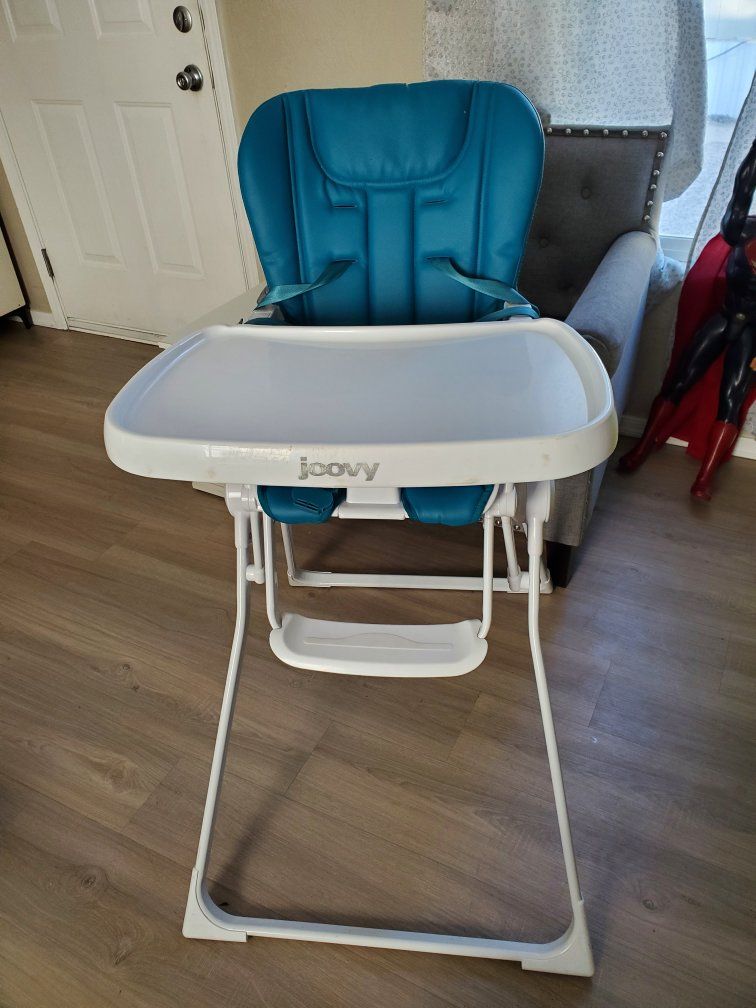 Joovy Nook Compact Fold Swing Open Tray High Chair - Turquoise
