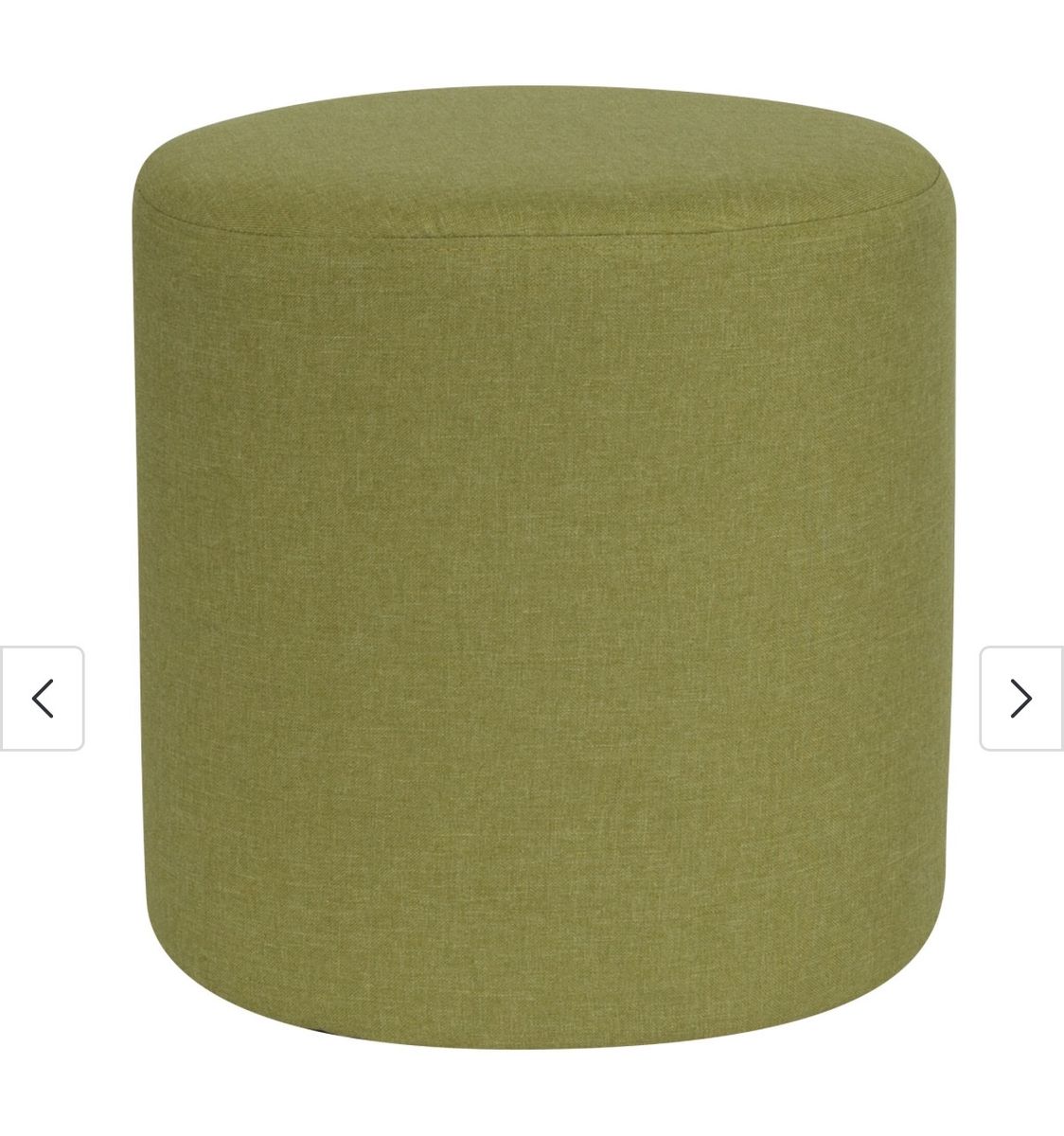 Modern Round Upholstered Ottoman Stool - Green