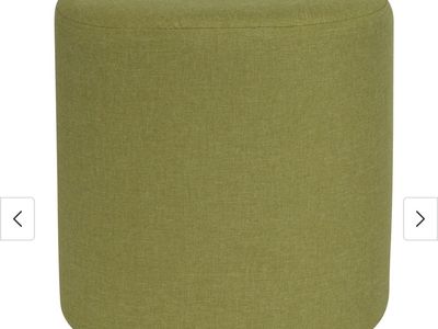 Modern Round Upholstered Ottoman Stool - Green
