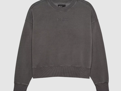 Fox Racing Womens Wordmark Oversized Crew Pullover Size Small, Pewter Grey (33140-052-S-L-BIN9)