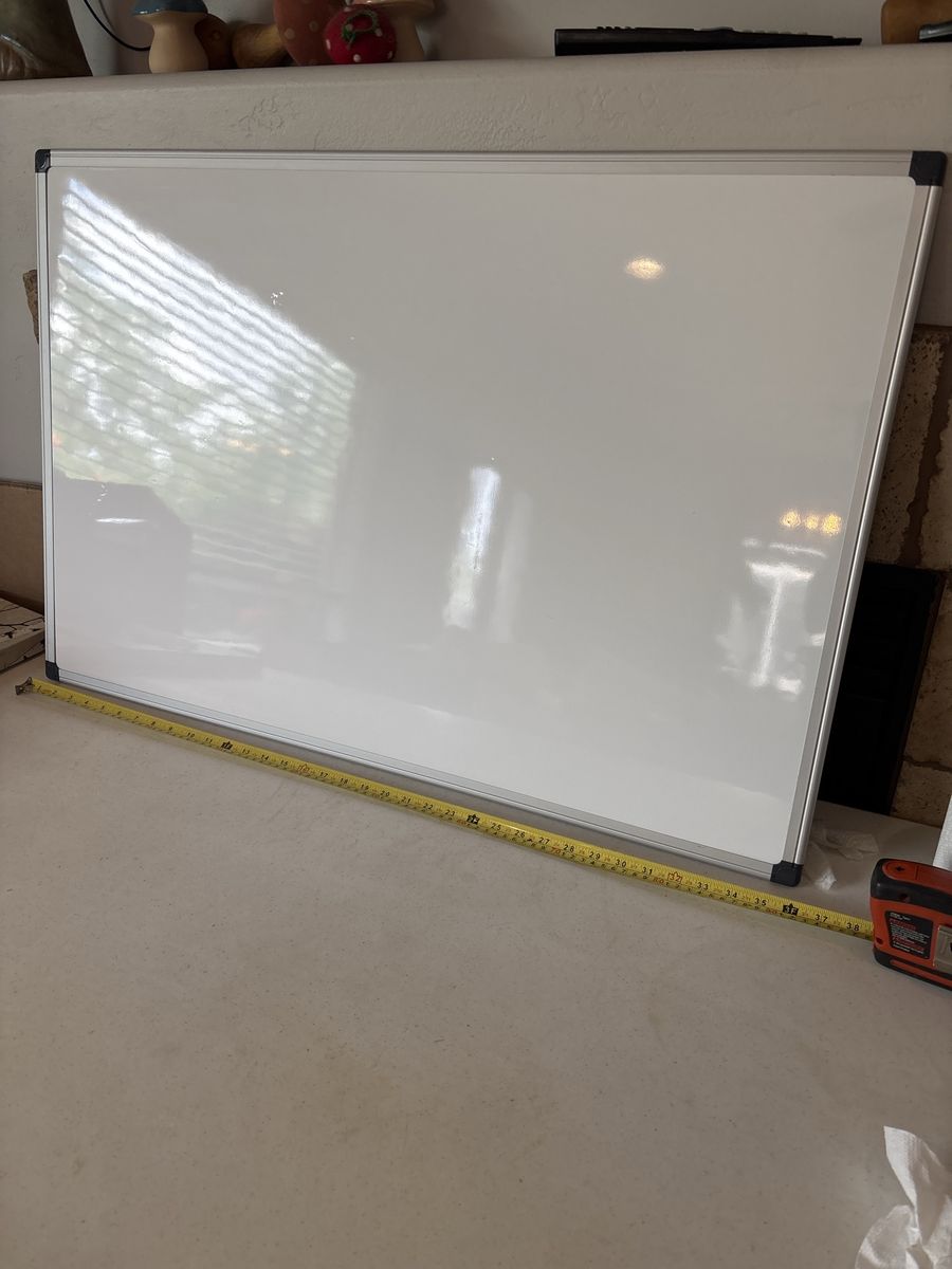 Large Whiteboard 36x24 Aluminum Frame Dry Erase Board, decent condition