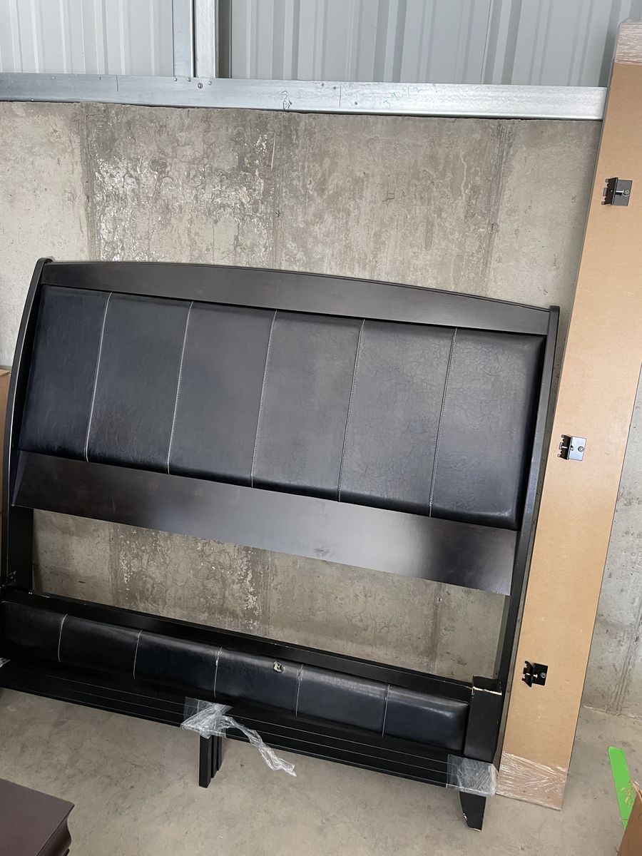 Queen bed frame with nightstand