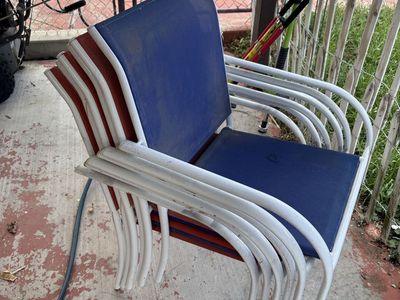 6 Stacking Metal Patio Chairs