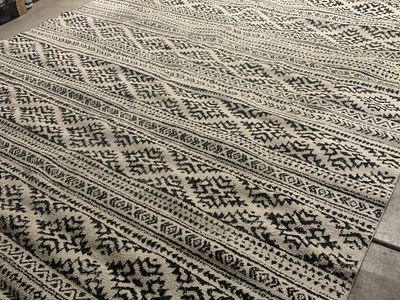 12x12 Black & White Southwestern Area Rug – $100