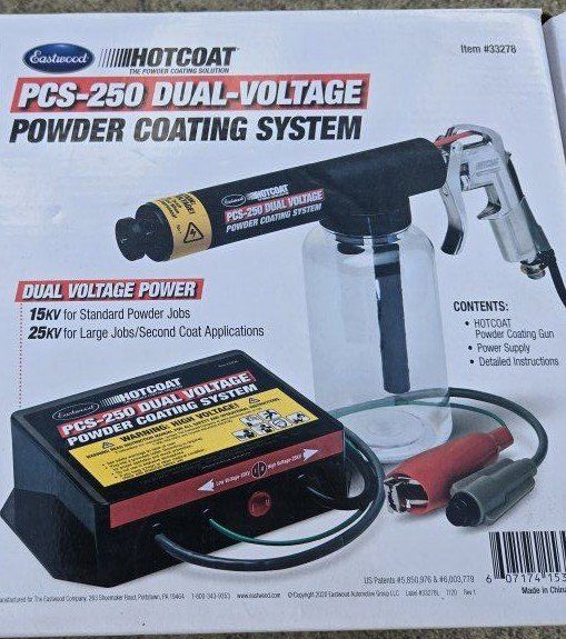 Eastwood HotCoat PCS-250 Dual-Voltage Powder Coating System with Powder