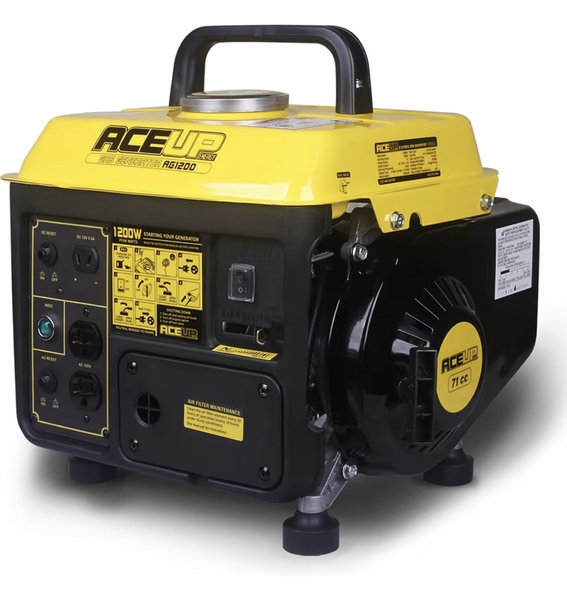 ACEUP AG1200 1200W 71cc Gas Powered Portable Generator