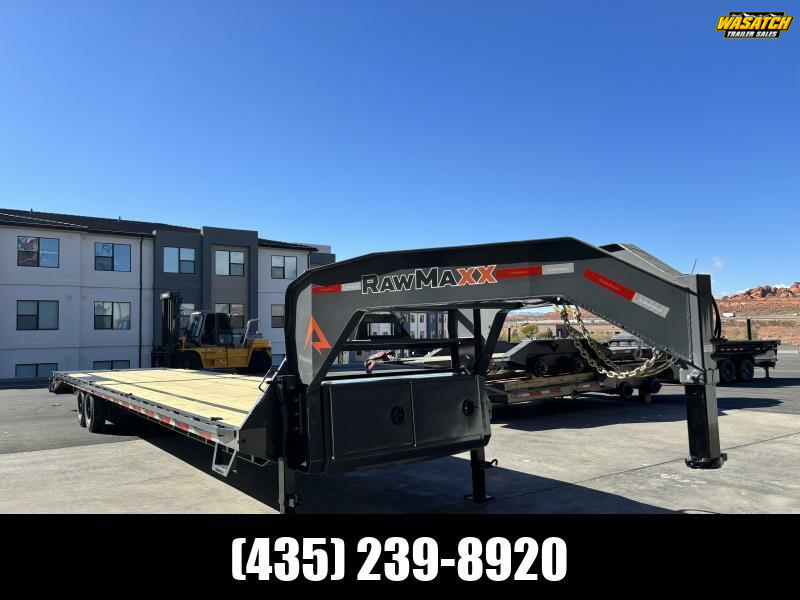 RawMaxx 8.5X40 16K FDX GN SINGLE WHEEL Flatbed Trailer