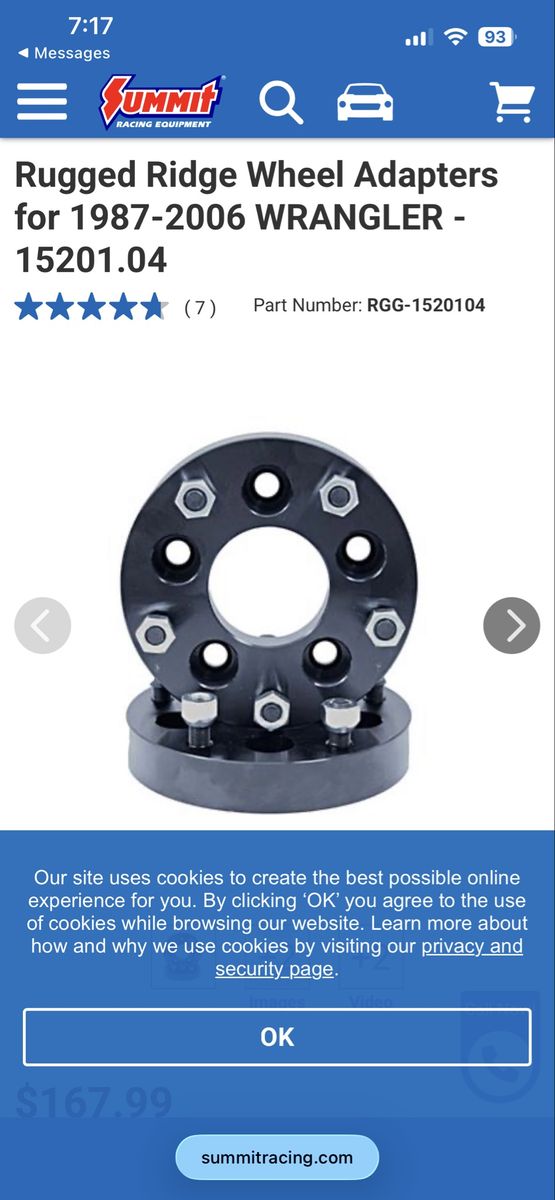 Rugged Ridge 15201.04 Wheel Adapters for 1987-2006 Jeep Wrangler - 5 on 4.5" Bolt Pattern