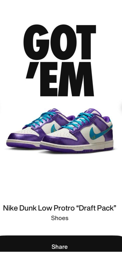 Nike Dunk Low Protro "Draft Pack" Purple/Teal/White Sneakers