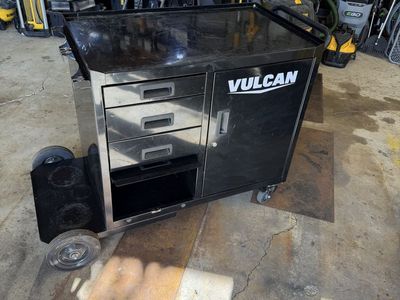 Vulcan Mobile Welding Cart/Toolbox - Black, 3 Drawers, Cabinet, Tank Storage, Casters