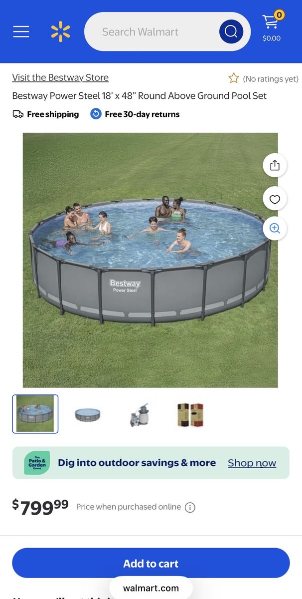 Brand-New In-Box Bestway 18'x48 Round Pool Set w supplies