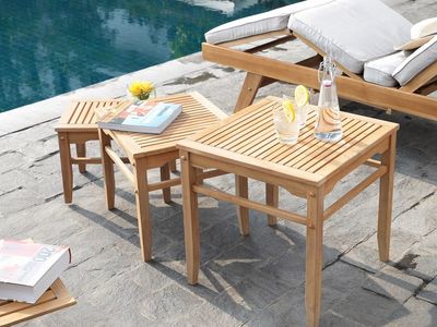 3pc Teak Nesting table set