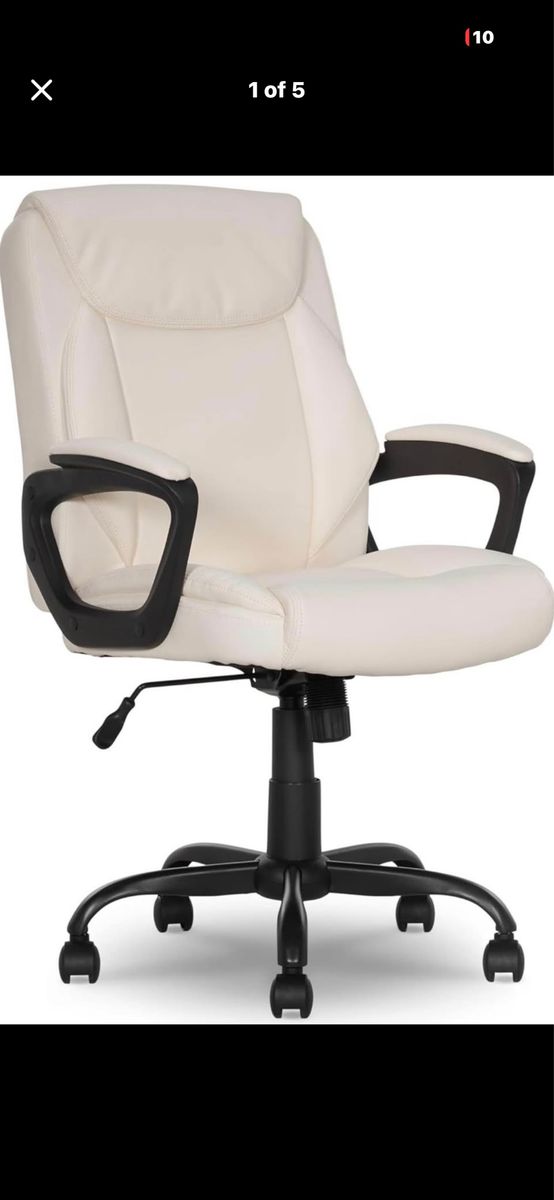 Classic Puresoft PU Padded Mid-Back Office Chair with Armrest, Height Adjustable 26"D x 23.75"W x 42