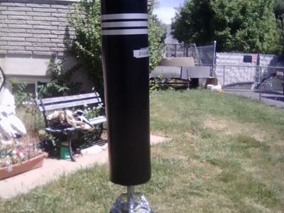 Dripex Free Standing Punching Bag - Black with Silver Stripes, Heavy Duty Base