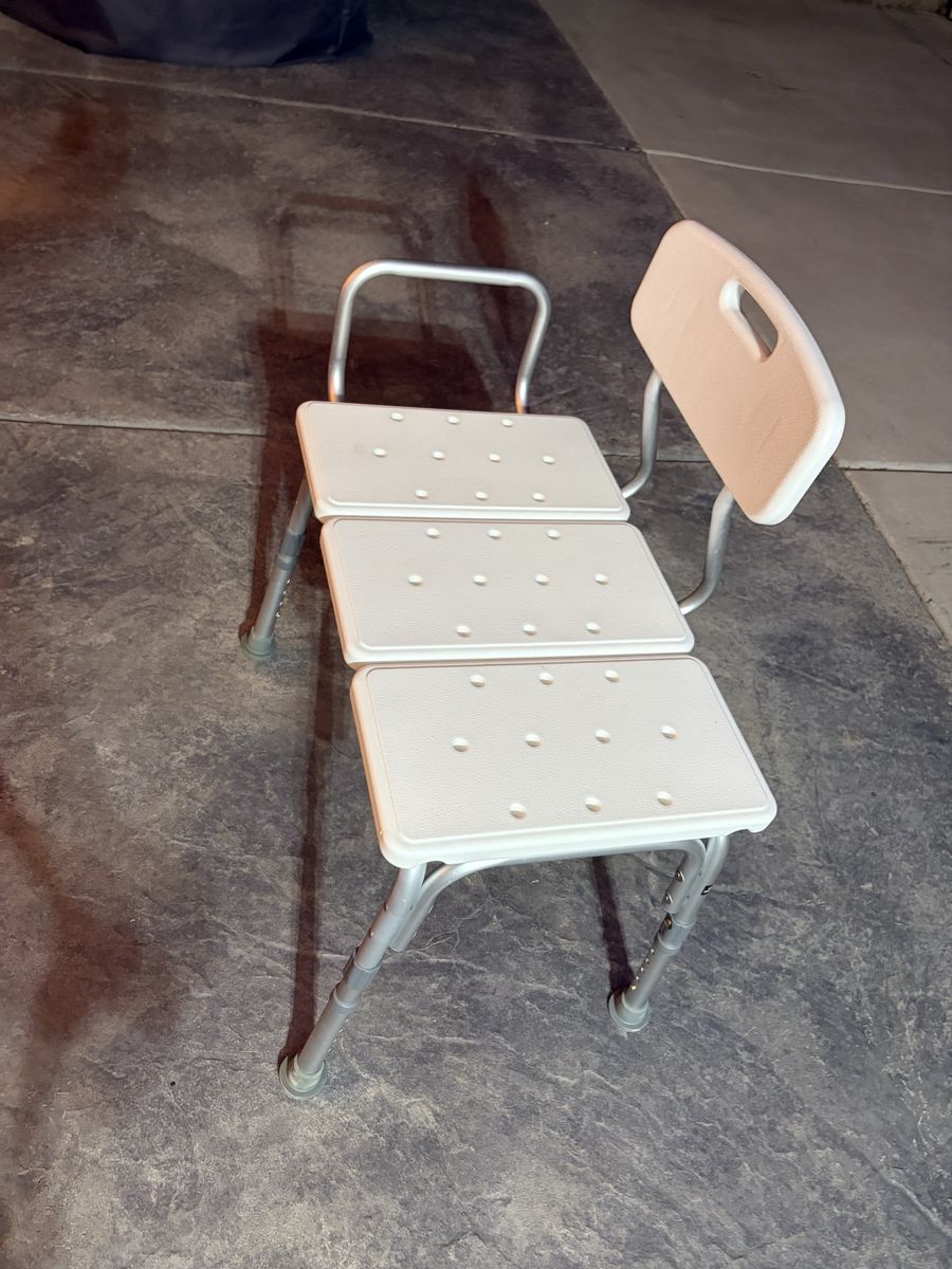 Adjustable Transfer Bench Shower Chair - Bath Tub Aid for Elderly & Disabled