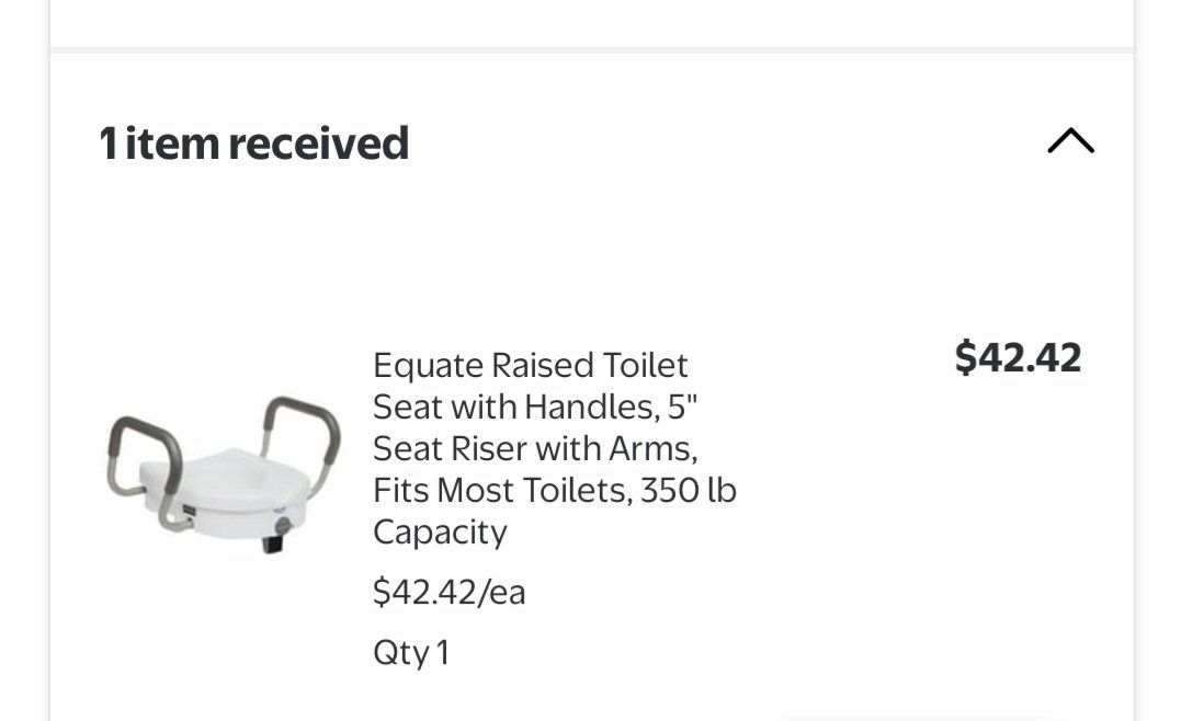 Equate Raised Toilet Seat with Handles, 5" Riser, Arms, 350 lb Capacity, Fits Most Toilets