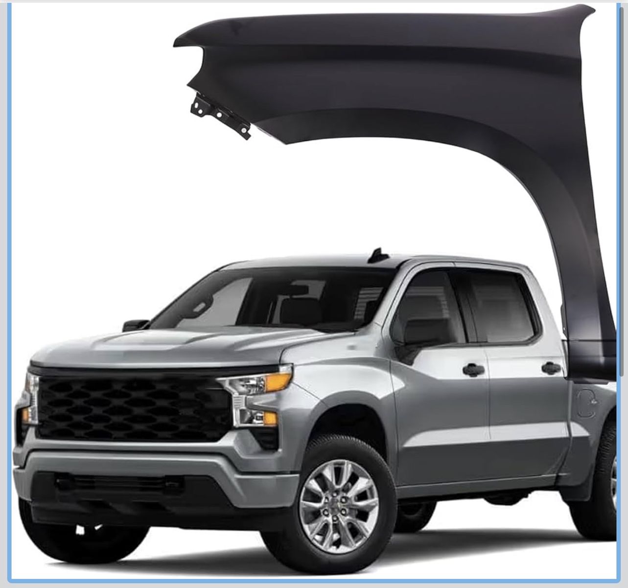 New Fender for 2019-2023 Chevy Silverado 1500 LH Driver Side - Primed Steel