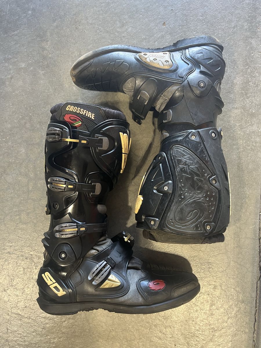 Sidi Crossfire Dirt Bike Boots Black Men's Size 13 Motorcycle MX Off-Road