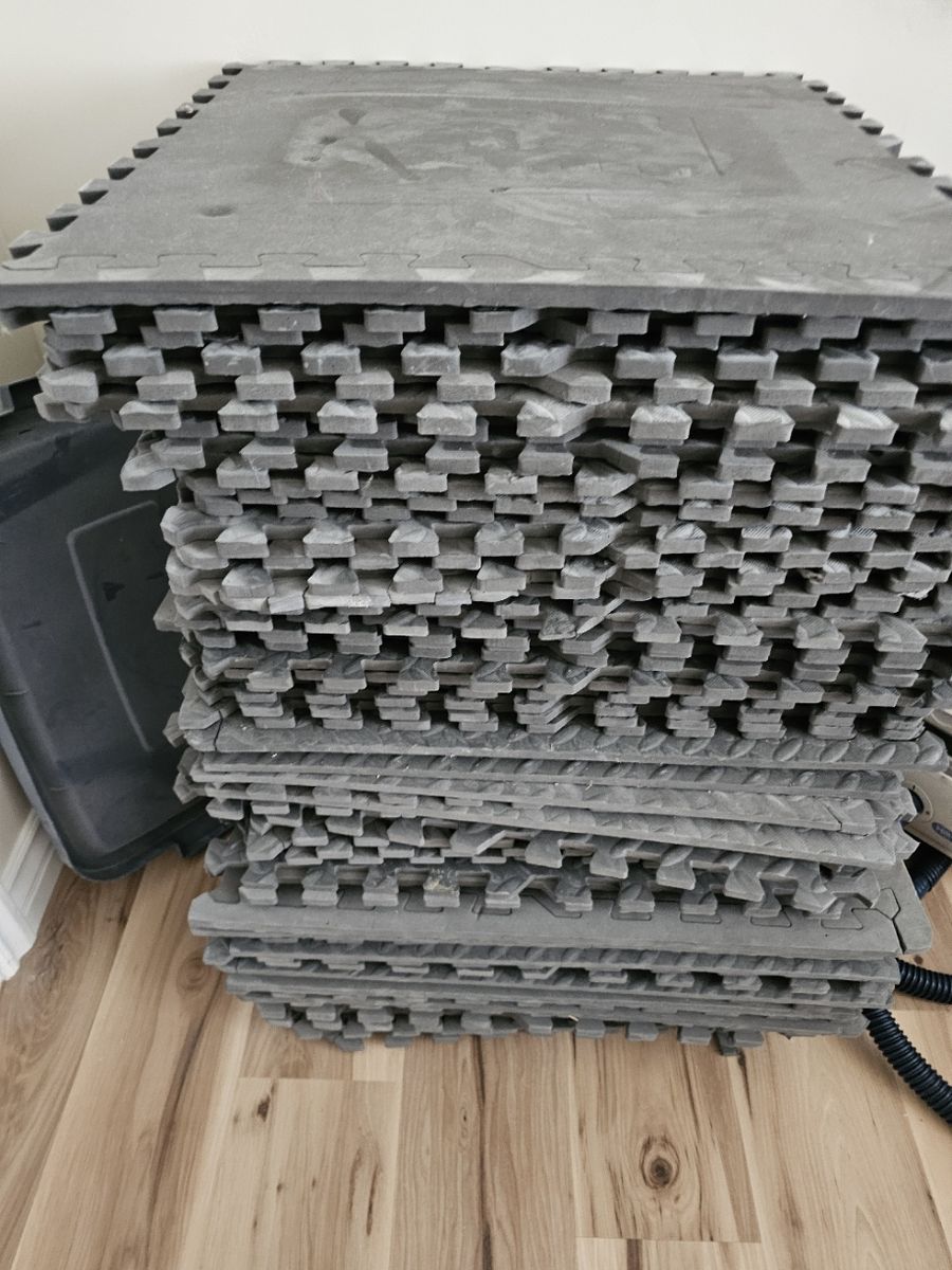 Interlocking EVA Foam Floor Tiles Stack - Gray