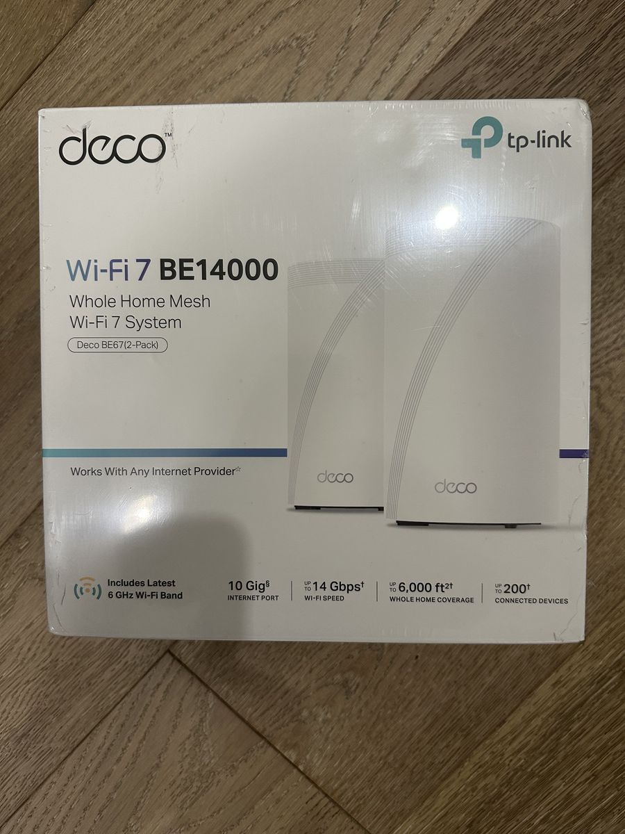 New Sealed TP-LINK Deco 7 Pro BE67 BE14000 Tri-Band Wi-Fi 7 14Gbps Mesh Router - 2 Pack