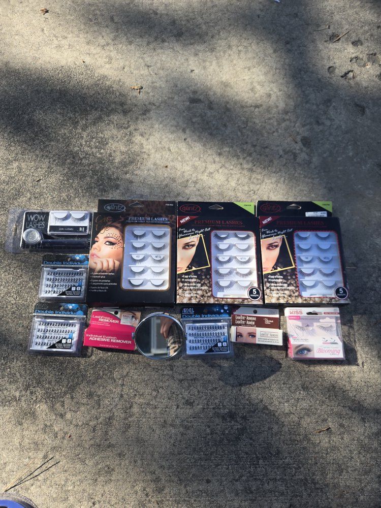 Lot of Eyelashes: Glintz, Ardell, Kiss - Strips, Individuals & Adhesive Remover