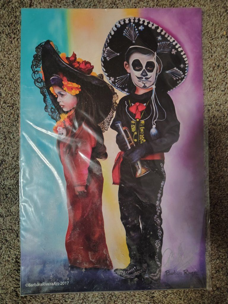 Barbara Rivera Art Print - Day of the Dead Mariachi Boy & Girl - Signed 2017