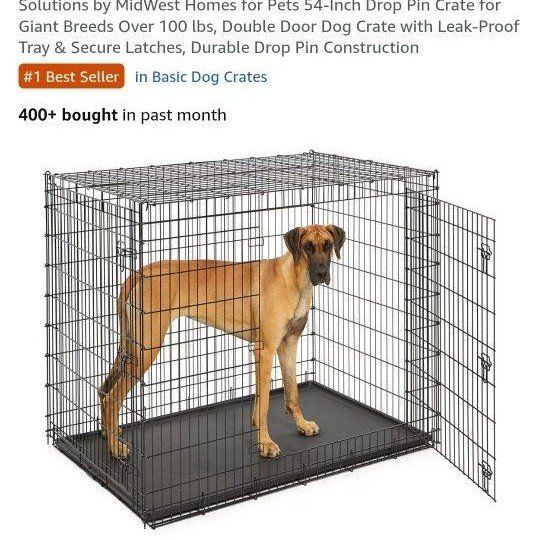 XXL Midwest double door dog crate (fits 180# Great danes)