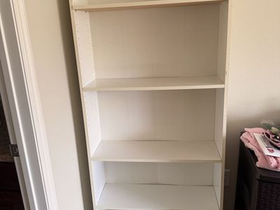 White 5-Shelf Bookcase / Storage Shelving Unit (Approx. 67.5" H x 11.5" D)