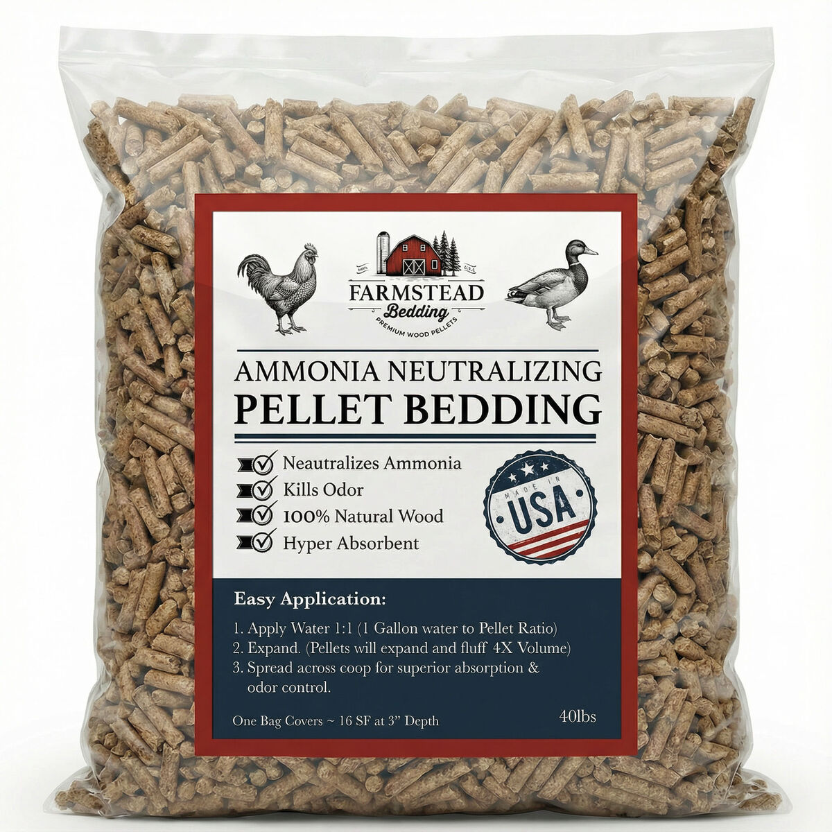 Chicken Coop Bedding Pellets - Ammonia Neutralizing
