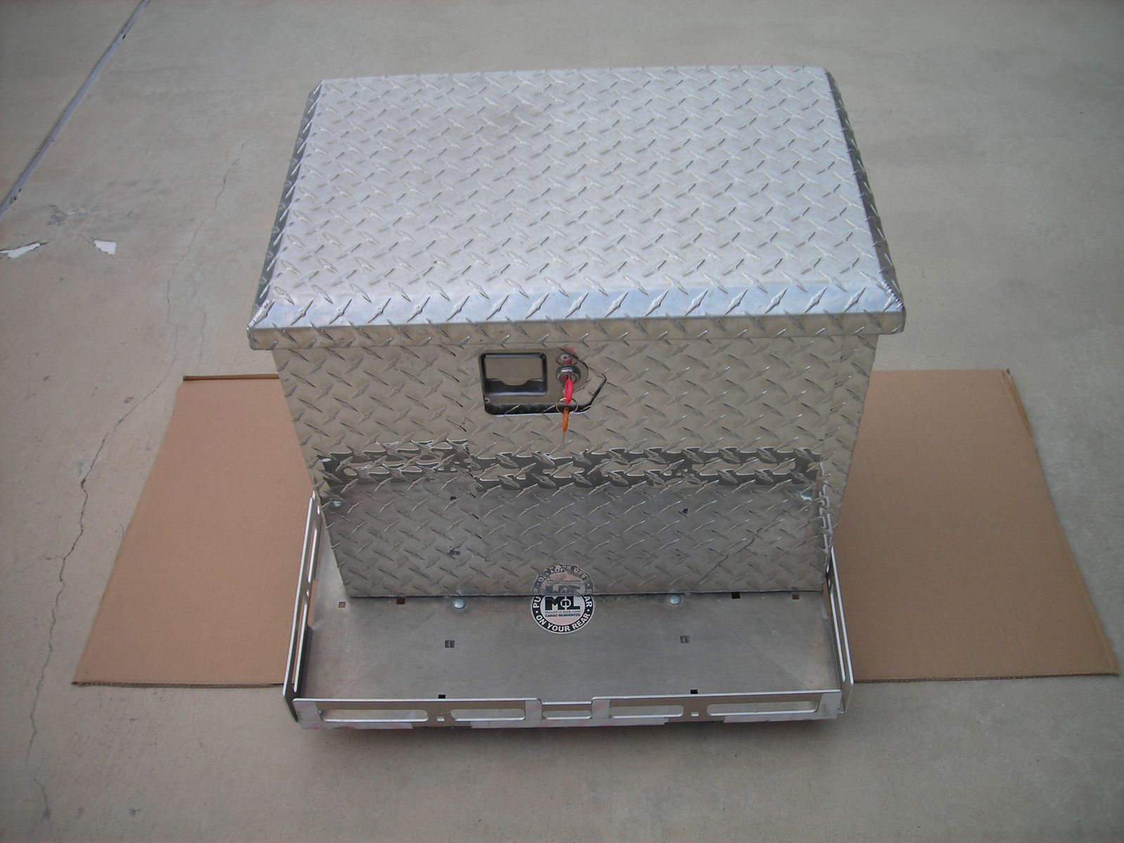 rv aluminum generator storage box, key locking, with mounting tray
