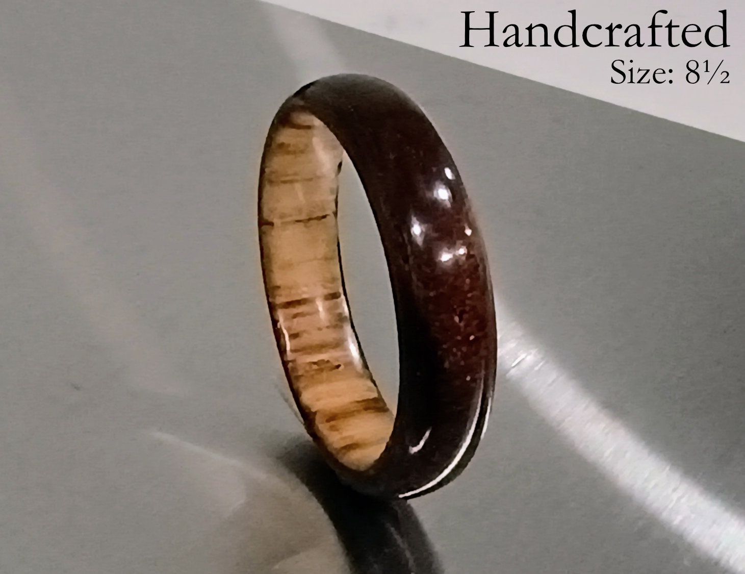 Handcrafted wood ring