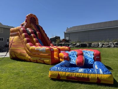 Fire & Ice Bounce Slide with Pool attachment