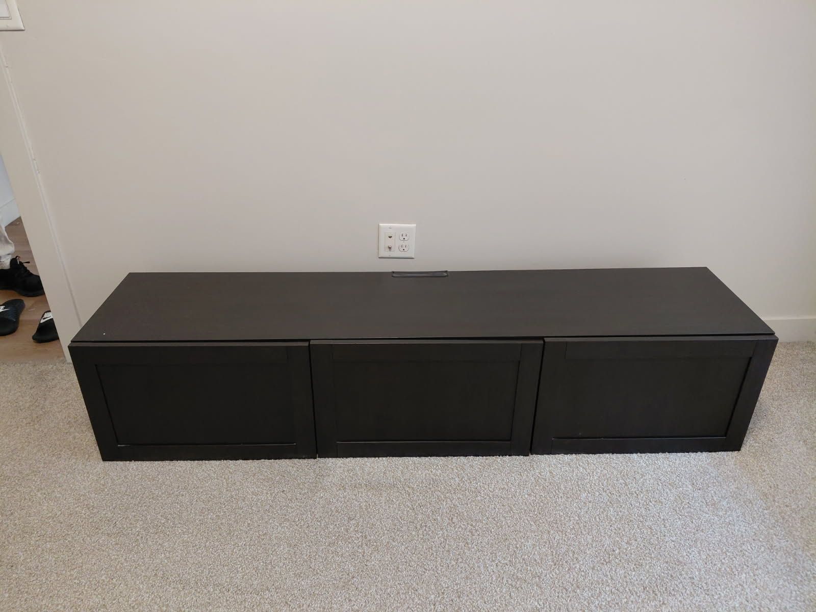 Black TV Stand with Cupboards 