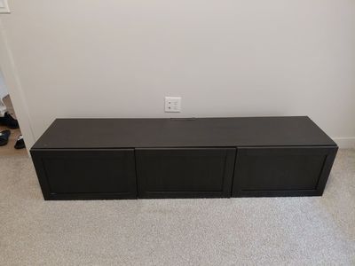 Black TV Stand with Cupboards