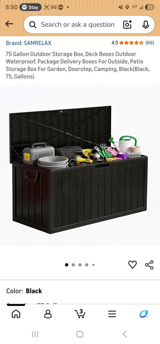 75 gallon garden storage bin