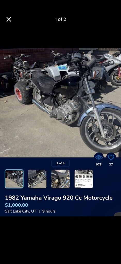 Yamaha Virago 920cc Motorcycle 1982