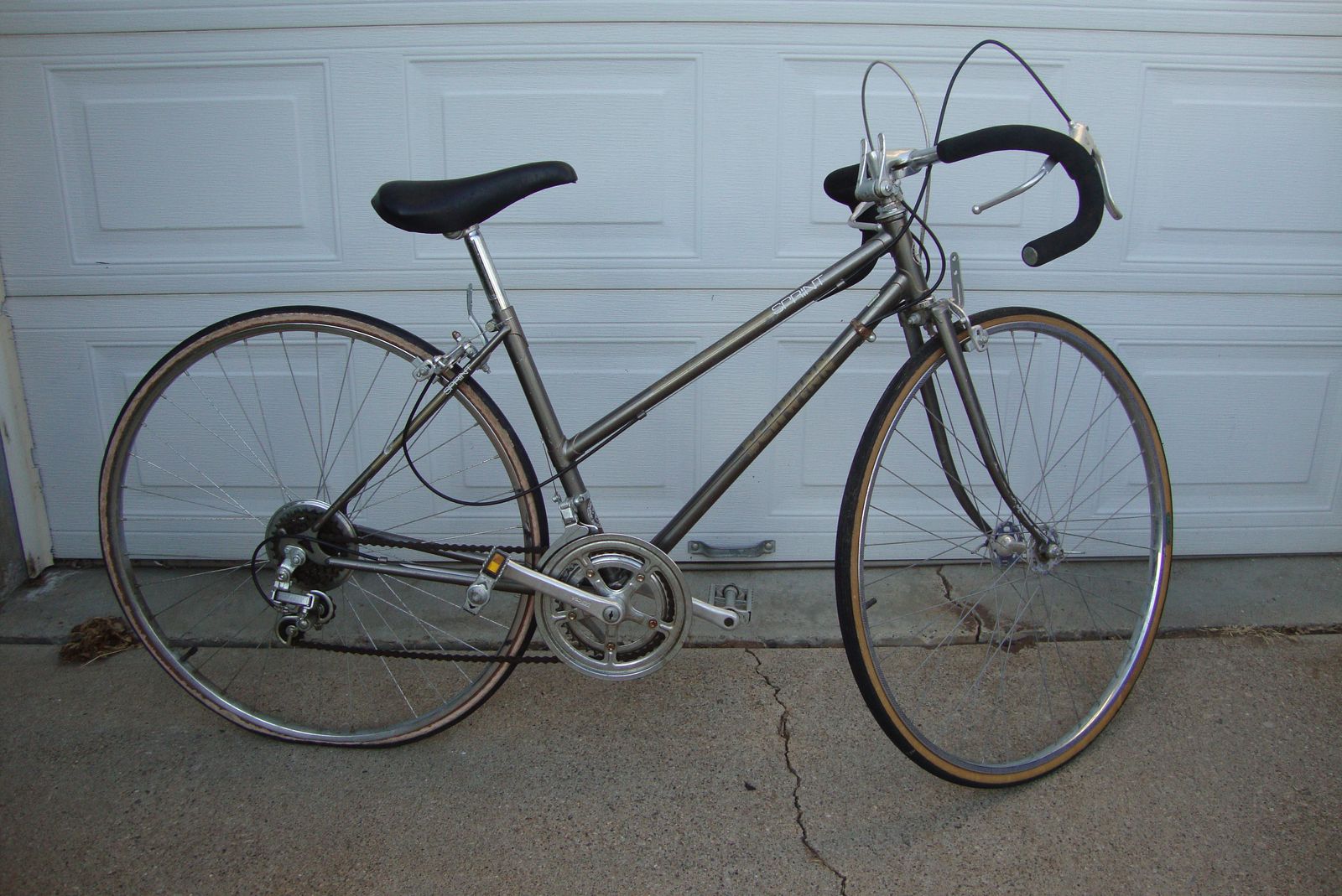 Vintage 10 Speed Gray Bicycle 26" - needs tires and tubes.