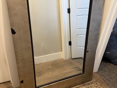 Large Gold & Black Framed Wall Mirror - Distressed Finish