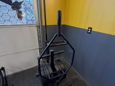 Trap Bar, Bench Bar, Plates, and Storage Rack