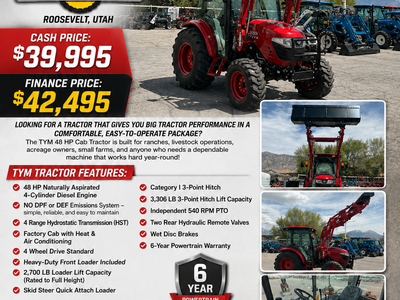 NEW 4820 TYM TRACTOR WITH FACTORY CAB & LOADER
