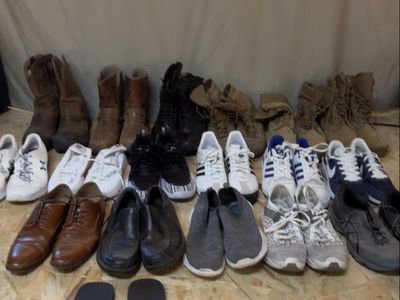 Men's Mixed Shoe Lot (Size 10.5-11 Mens) - Boots, Sneakers, Dress Shoes, & Flip Flops - Various Brands
