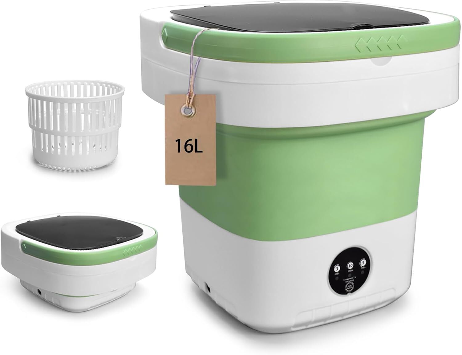 NEW Portable Washing Machine, 16L Upgraded Mini Laundry Machine Spin Basket, 3 Cleaning Modes Suitable Foldable