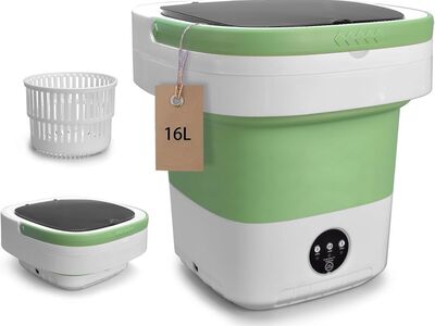 NEW Portable Washing Machine, 16L Upgraded Mini Laundry Machine Spin Basket, 3 Cleaning Modes Suitable Foldable