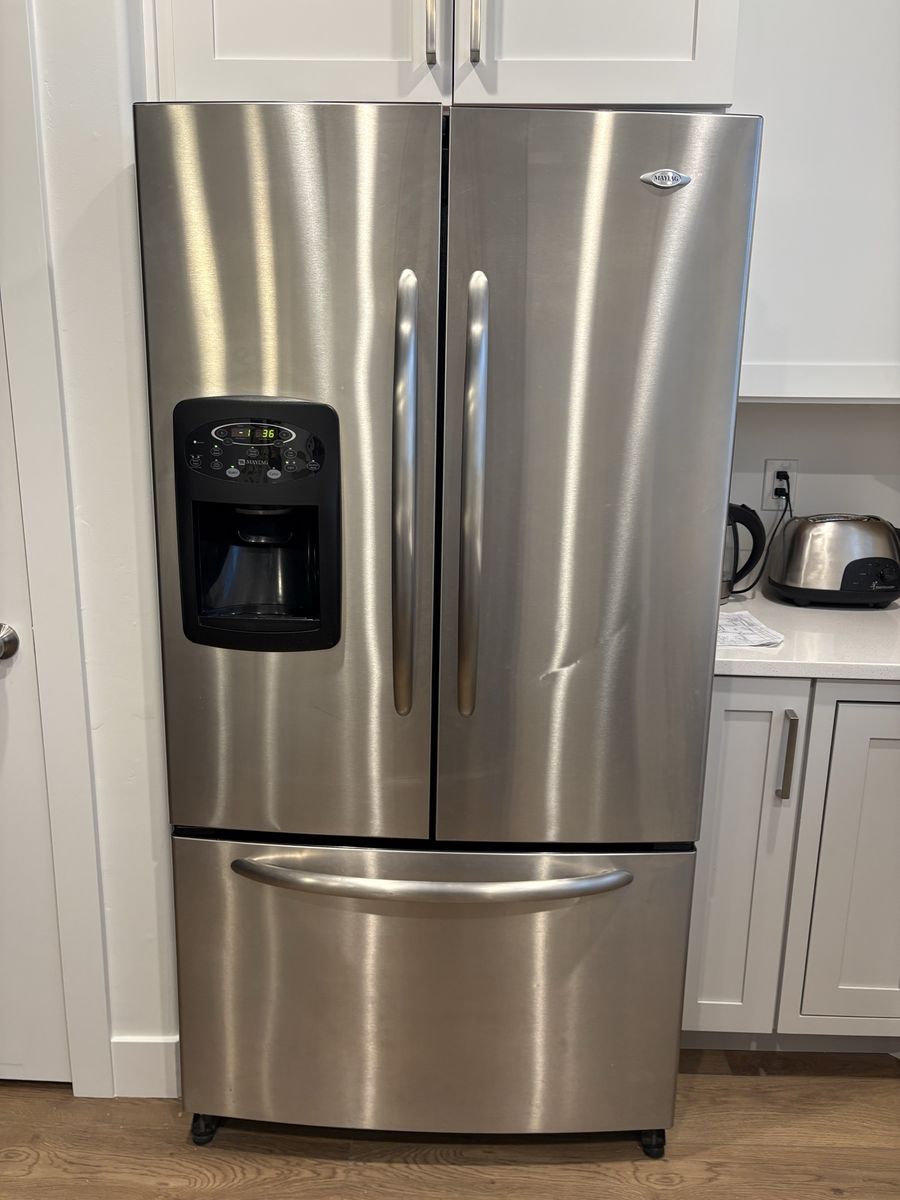 Maytag French Door Stainless Steel Refrigerator with Ice and Water Dispenser
