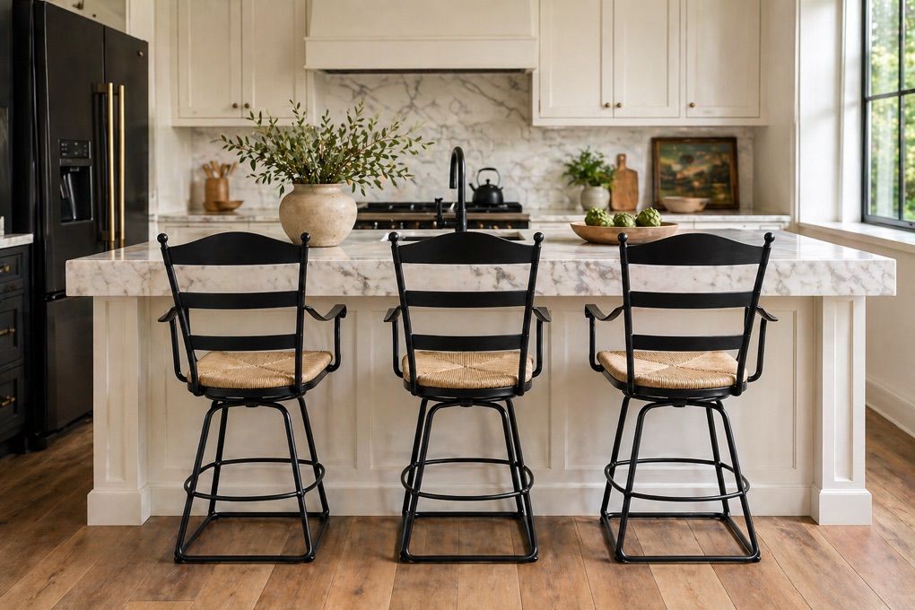 Charleston Forge Swivel Bar Stools Set of 3 Iron
