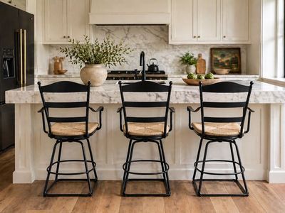 Charleston Forge Swivel Bar Stools Set of 3 Iron